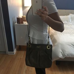 COACH dark gold hand bag & crossbody in 1